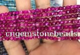 CAA3263 15 inches 4mm faceted round agate beads wholesale