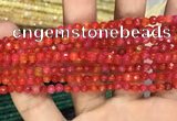 CAA3266 15 inches 4mm faceted round agate beads wholesale