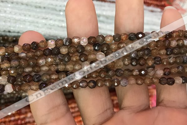 CAA3269 15 inches 4mm faceted round agate beads wholesale