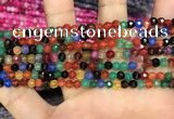 CAA3272 15 inches 4mm faceted round agate beads wholesale