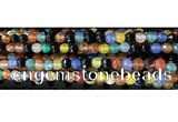 CAA3296 15 inches 6mm faceted round agate beads wholesale