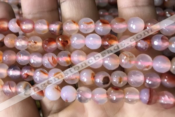 CAA3302 15 inches 6mm faceted round agate beads wholesale