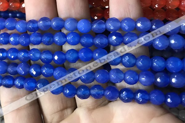 CAA3307 15 inches 6mm faceted round agate beads wholesale