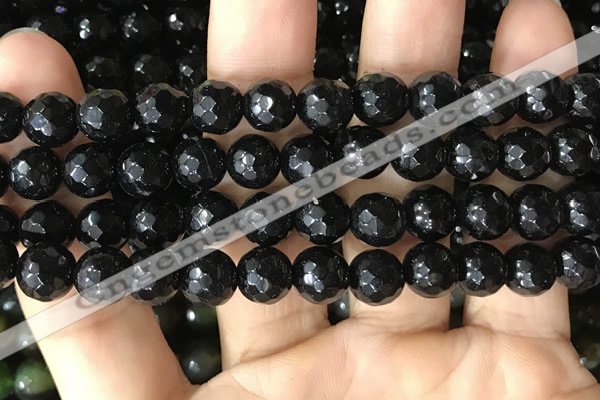 CAA3350 15 inches 8mm faceted round agate beads wholesale