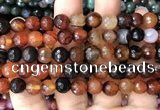 CAA3352 15 inches 8mm faceted round agate beads wholesale