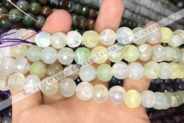 CAA3363 15 inches 10mm faceted round agate beads wholesale