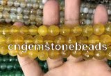 CAA3365 15 inches 10mm faceted round agate beads wholesale