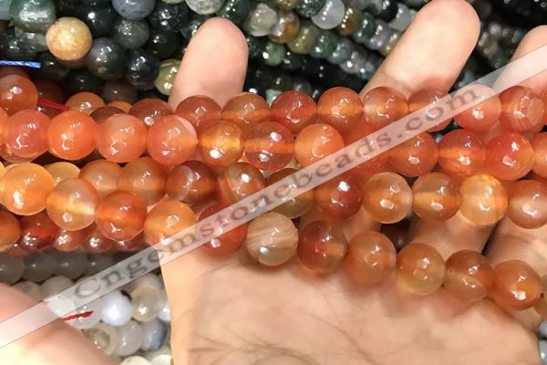 CAA3368 15 inches 10mm faceted round agate beads wholesale