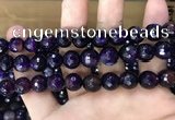 CAA3379 15 inches 10mm faceted round agate beads wholesale