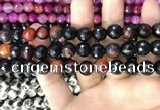 CAA3380 15 inches 10mm faceted round agate beads wholesale