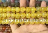 CAA3397 15 inches 12mm faceted round agate beads wholesale