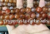 CAA3400 15 inches 12mm faceted round agate beads wholesale