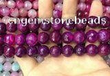 CAA3401 15 inches 12mm faceted round agate beads wholesale