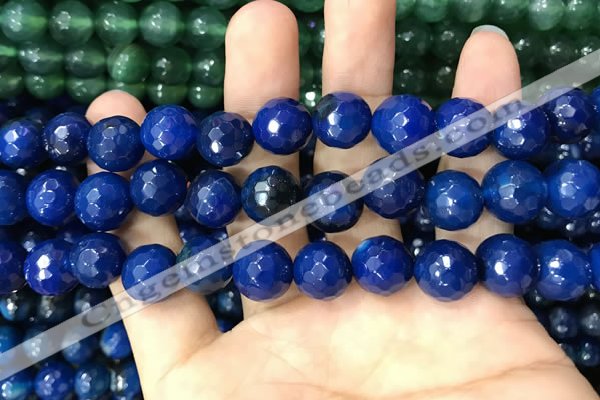 CAA3408 15 inches 12mm faceted round agate beads wholesale