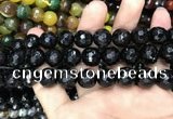 CAA3412 15 inches 12mm faceted round agate beads wholesale