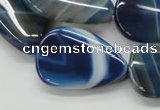 CAA342 15.5 inches 22*30mm flat teardrop blue line agate beads