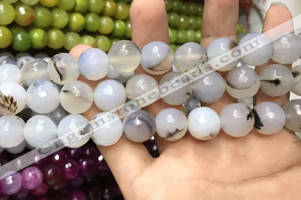 CAA3420 15 inches 14mm faceted round agate beads wholesale