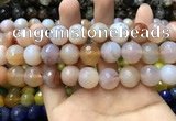 CAA3421 15 inches 14mm faceted round agate beads wholesale