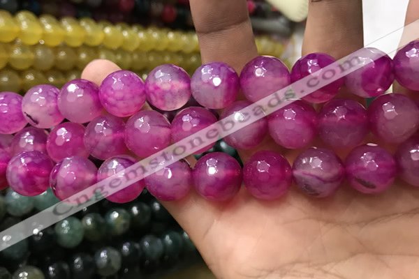 CAA3425 15 inches 14mm faceted round agate beads wholesale