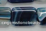 CAA343 15.5 inches 22*30mm rectangle blue line agate beads