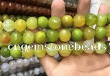 CAA3430 15 inches 14mm faceted round agate beads wholesale