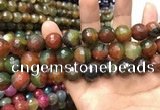 CAA3432 15 inches 14mm faceted round agate beads wholesale