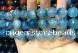 CAA3434 15 inches 14mm faceted round agate beads wholesale