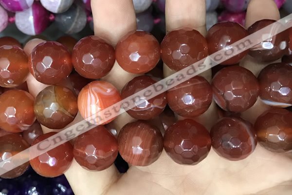 CAA3449 15 inches 16mm faceted round agate beads wholesale