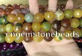 CAA3450 15 inches 16mm faceted round agate beads wholesale