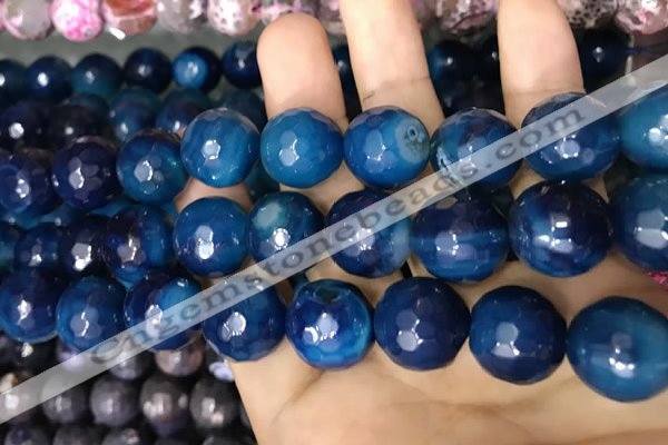 CAA3451 15 inches 16mm faceted round agate beads wholesale