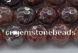 CAA3510 15.5 inches 8mm faceted round AB-color fire agate beads