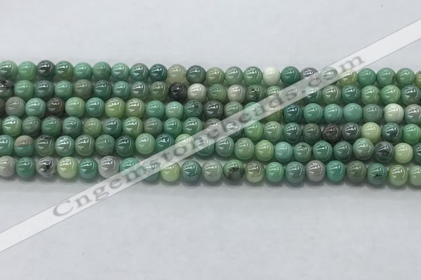 CAA3515 15.5 inches 4mm round AB-color grass agate beads wholesale