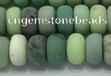 CAA3523 15.5 inches 5*8mm rondelle matte grass agate beads wholesale