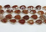 CAA3528 7.5 inches 13*18mm faceted flat teardrop fire agate beads