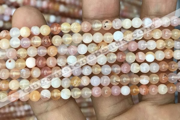 CAA3531 15.5 inches 4mm round pink botswana agate beads