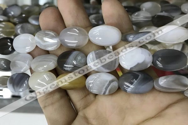 CAA3565 15.5 inches 13*18mm oval grey Botswana agate beads