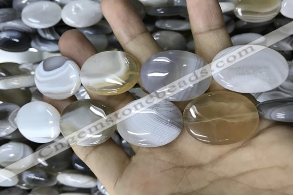 CAA3568 15.5 inches 22*30mm oval grey Botswana agate beads