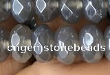 CAA3571 15.5 inches 5*8mm faceted rondelle AB-color grey agate beads