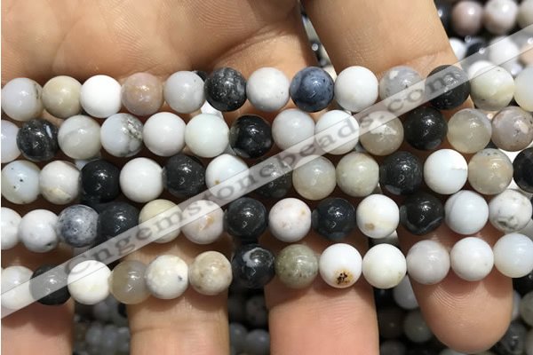 CAA3576 15.5 inches 6mm round parral dendrite agate beads