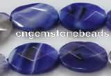 CAA358 15.5 inches 18*25mm faceted oval violet line agate beads