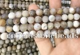 CAA3588 15.5 inches 8mm round matte ocean fossil agate beads