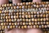 CAA3601 15.5 inches 4mm round yellow crazy lace agate beads