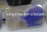 CAA363 15.5 inches 25*50mm faceted rectangle violet line agate beads