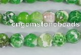 CAA370 15.5 inches 8mm faceted round fire crackle agate beads