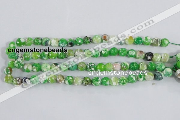 CAA371 15.5 inches 10mm faceted round fire crackle agate beads