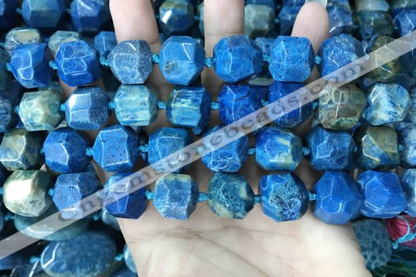 CAA3710 15*16mm - 16*17mm faceted nuggets chrysanthemum agate beads