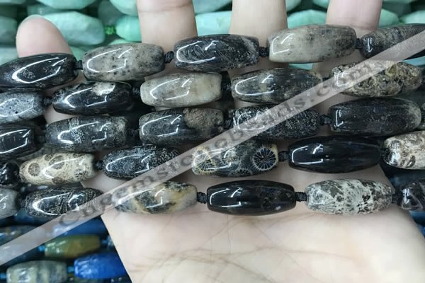 CAA3722 15.5 inches 9*22mm - 11*25mm rice chrysanthemum agate beads