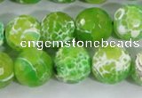 CAA373 15.5 inches 14mm faceted round fire crackle agate beads