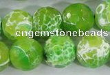 CAA374 15.5 inches 16mm faceted round fire crackle agate beads