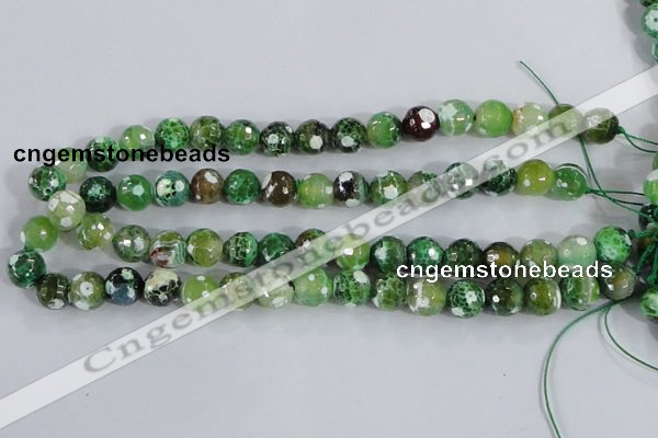 CAA375 15.5 inches 8mm faceted round fire crackle agate beads